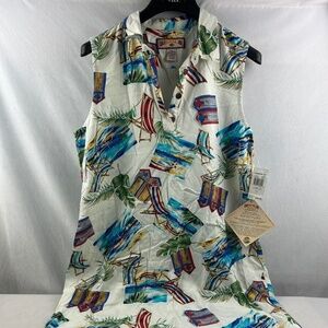 NWT Caribbean Joe Women's Henley Button Down Casual Dress